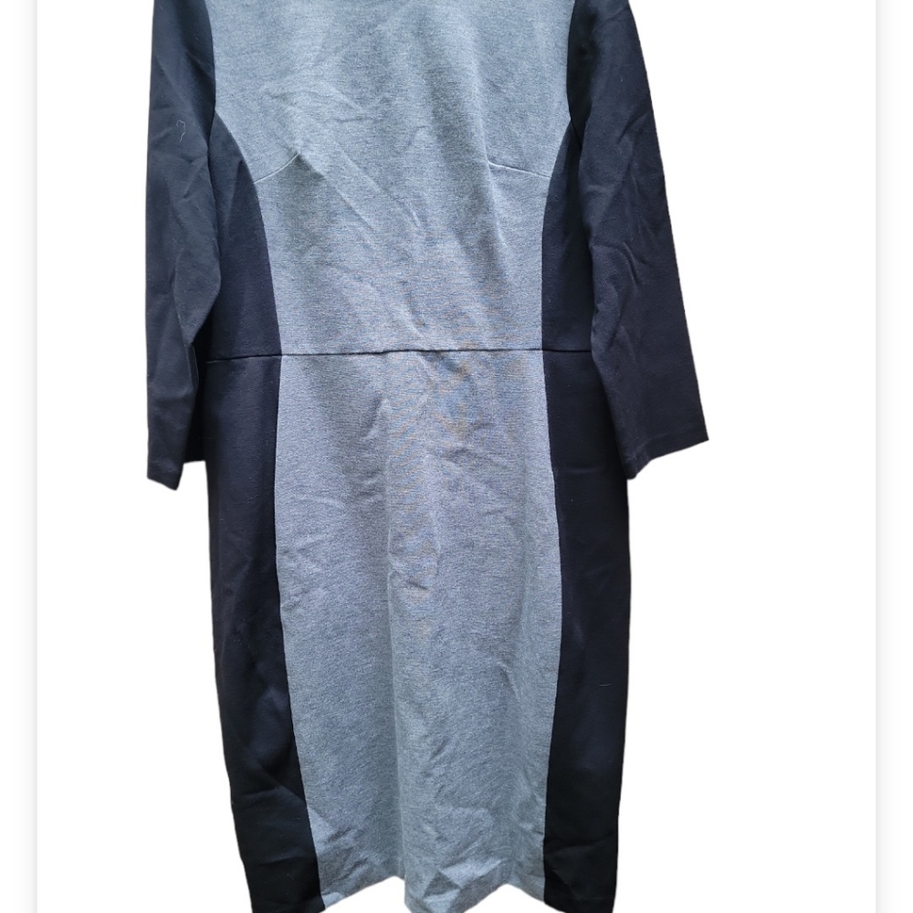 TALBOTS 3/4 SLEEVE BLACK AND GRAY DRESS SIZE 12 NWT